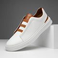 Eleganckie sneakersy męskie z skórzanym wykończeniem do codziennych