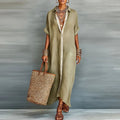 Lniana sukienka damska w eleganckim stylu typu long sundress