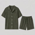 Męski letni zestaw z krótkim rękawem i szortami w stylu summer set outfit