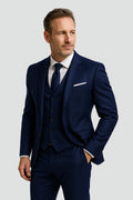 Slim fit elegancki garnitur męski z giletem i spodniami pantalonami
