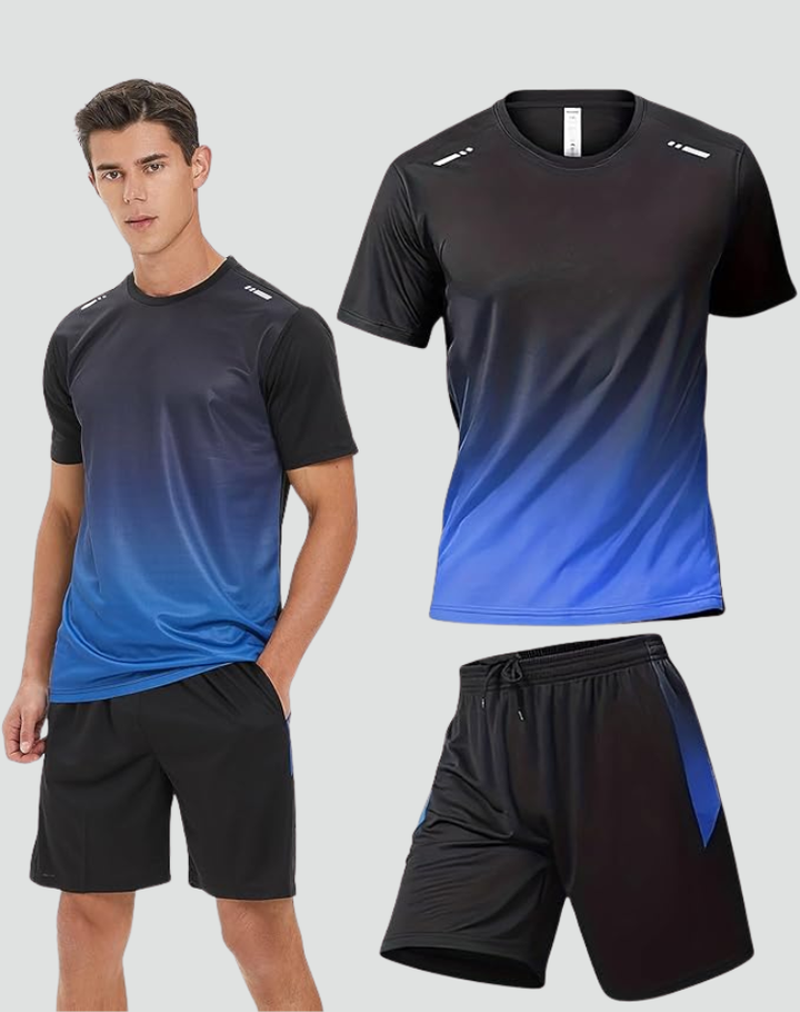 Sportset męski z przejściowym wzorem idealny na aktywność fizyczną