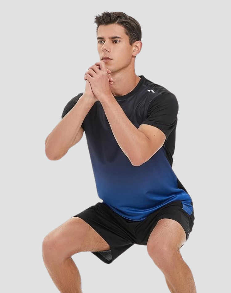Sportset męski z przejściowym wzorem idealny na aktywność fizyczną