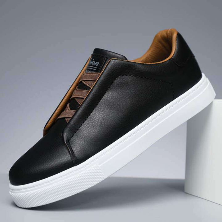 Eleganckie sneakersy męskie z skórzanym wykończeniem do codziennych