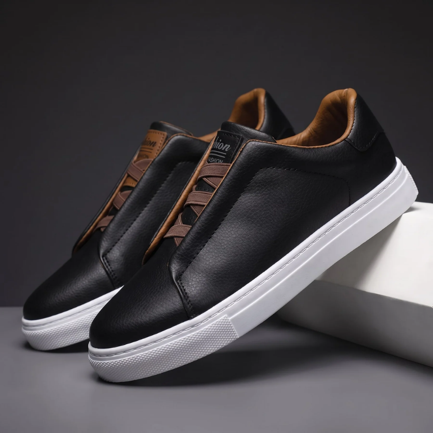 Eleganckie sneakersy męskie z skórzanym wykończeniem do codziennych