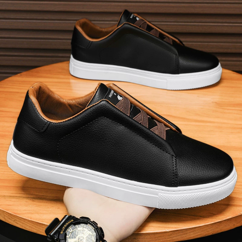 Eleganckie sneakersy męskie z skórzanym wykończeniem do codziennych