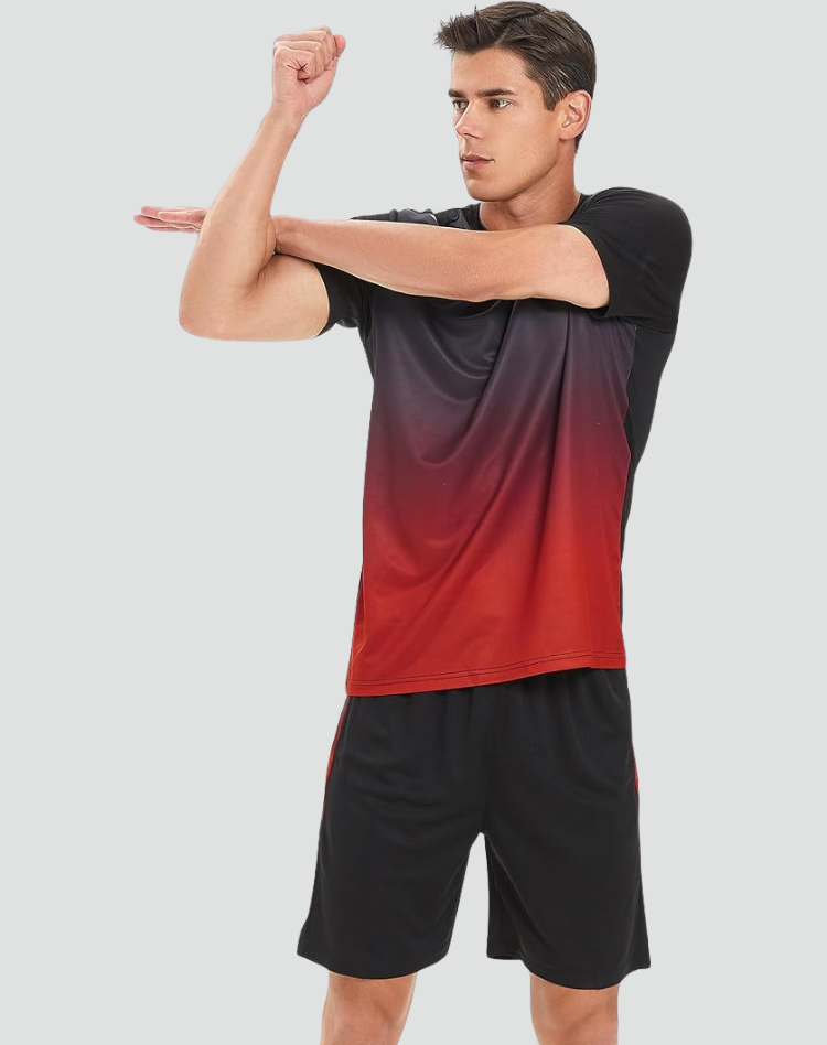 Sportset męski z przejściowym wzorem idealny na aktywność fizyczną