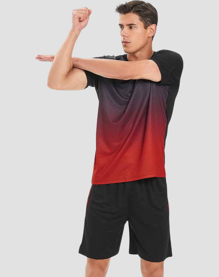 Sportset męski z przejściowym wzorem idealny na aktywność fizyczną