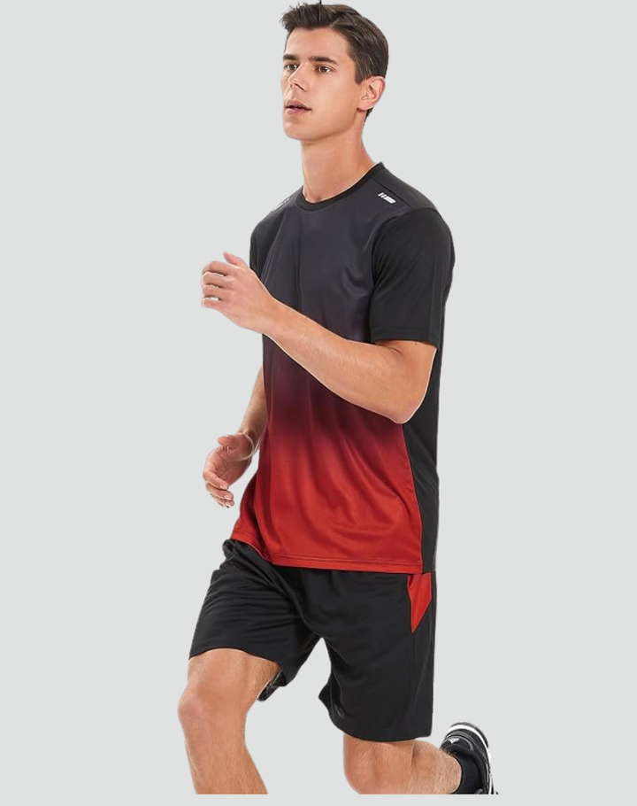 Sportset męski z przejściowym wzorem idealny na aktywność fizyczną