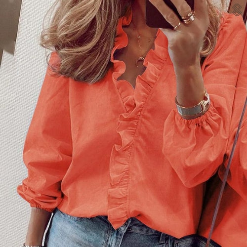 Blouse Dames | Volant kraag &amp; Elegante Uitstraling