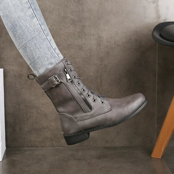 womens-ankle-boots-in-faux-with-lace-up-and-side-zipper-5