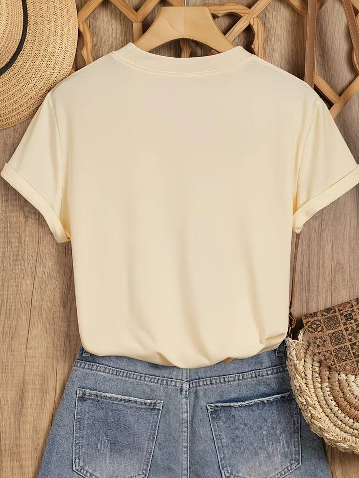 T-shirt met lotus bloemenprint