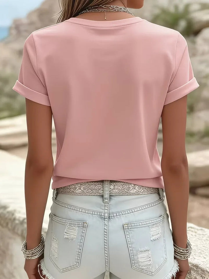 T-shirt met lotus bloemenprint