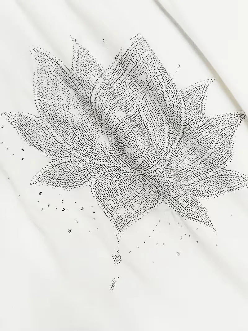 T-shirt met lotus bloemenprint