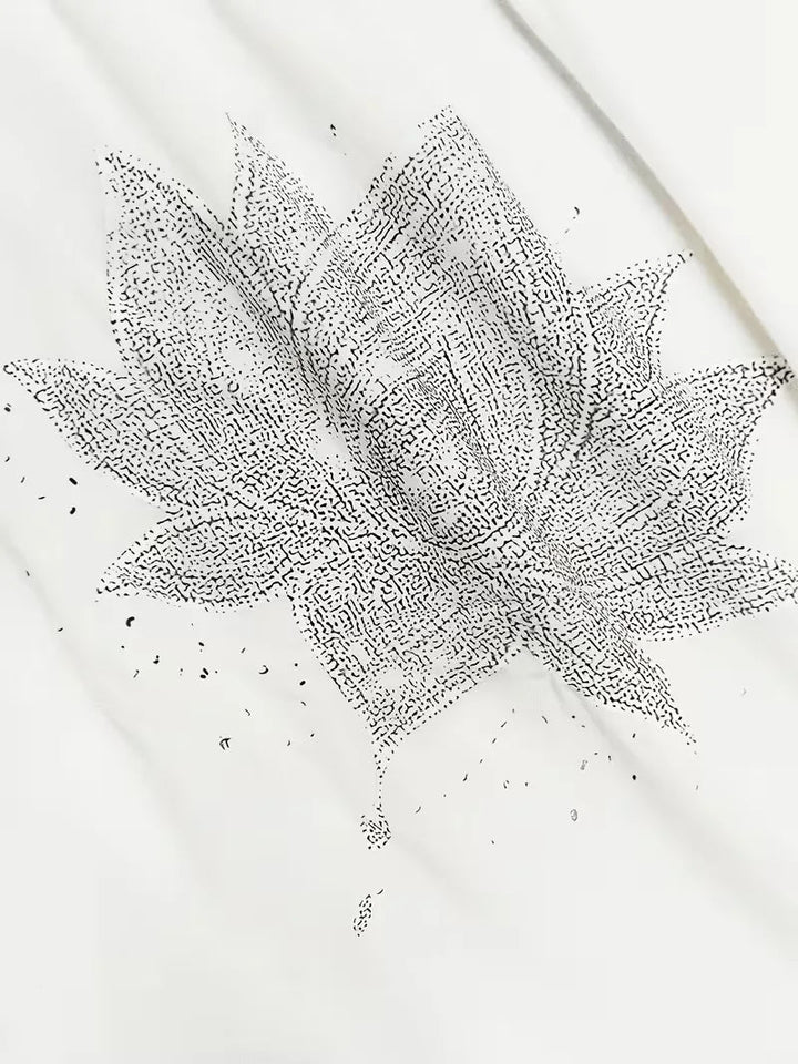 T-shirt met lotus bloemenprint