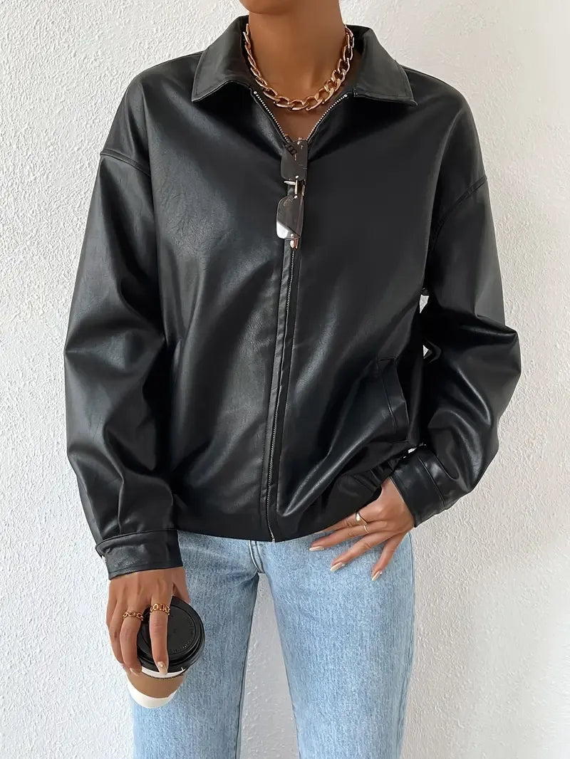 womens-bomber-jacket-in-faux-with-zip-front-and-point-collar-2