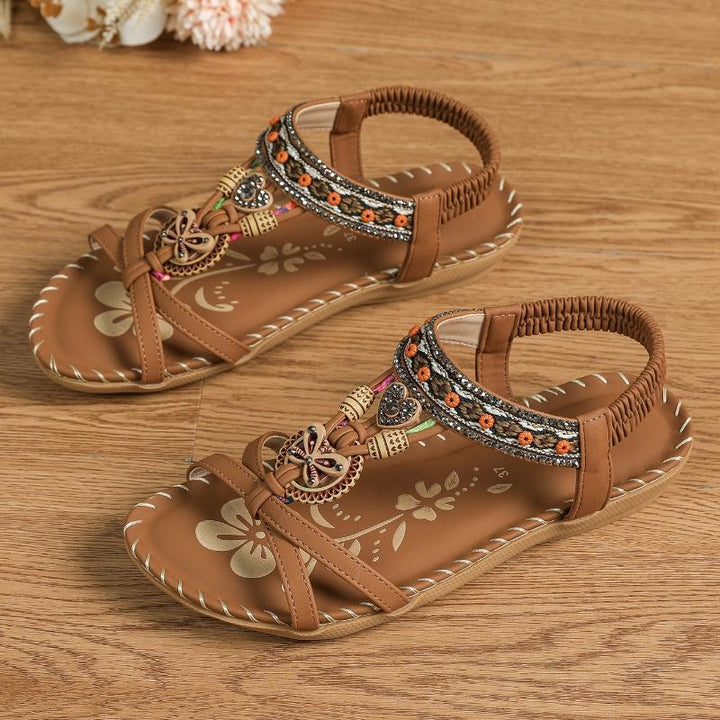 Pearl embellished flat sandals, colourway view