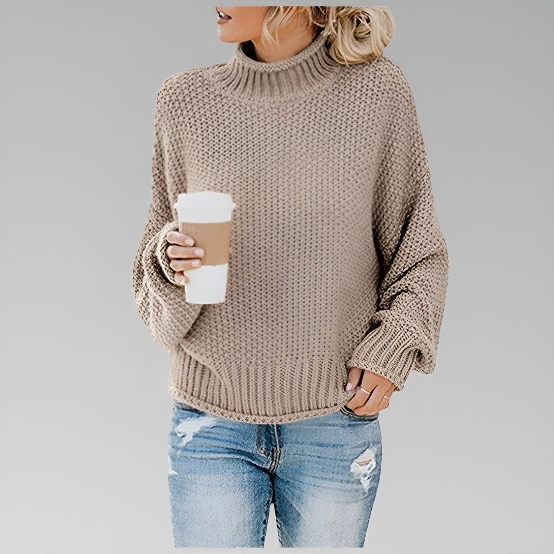 Chunky Knit Turtleneck Oversized Sweater for Women