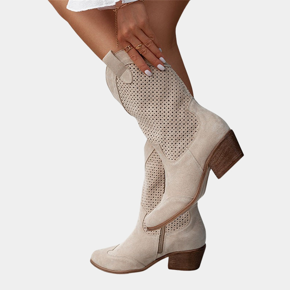 womens-faux-suede-western-boots-with-perforated-shaft-and-side-zipper-3