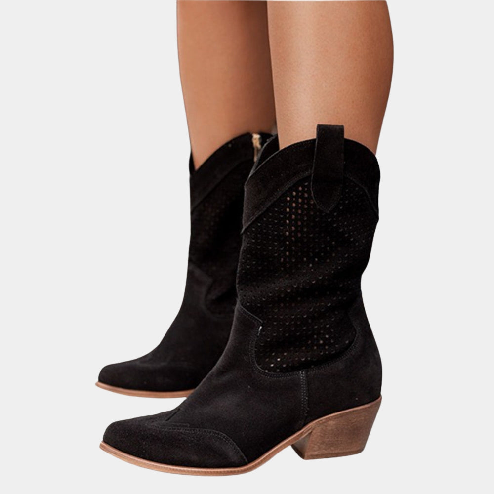womens-faux-suede-western-boots-with-perforated-shaft-and-side-zipper-5