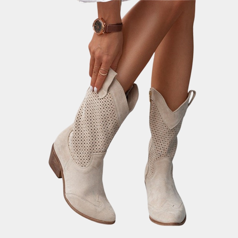 womens-faux-suede-western-boots-with-perforated-shaft-and-side-zipper-7