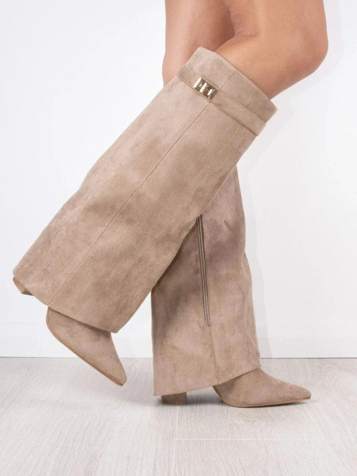 womens-knee-high-synthetic-boots-with-buckle-strap-and-side-zipper-6