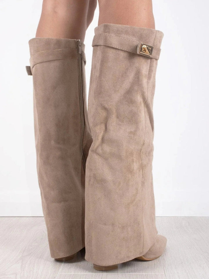 womens-knee-high-synthetic-boots-with-buckle-strap-and-side-zipper-8
