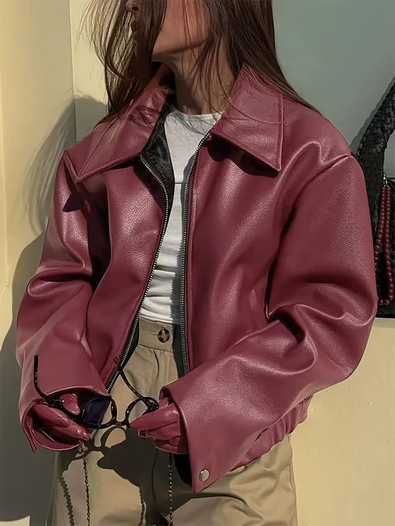 womens-bomber-jacket-with-coated-finish-and-point-collar-10
