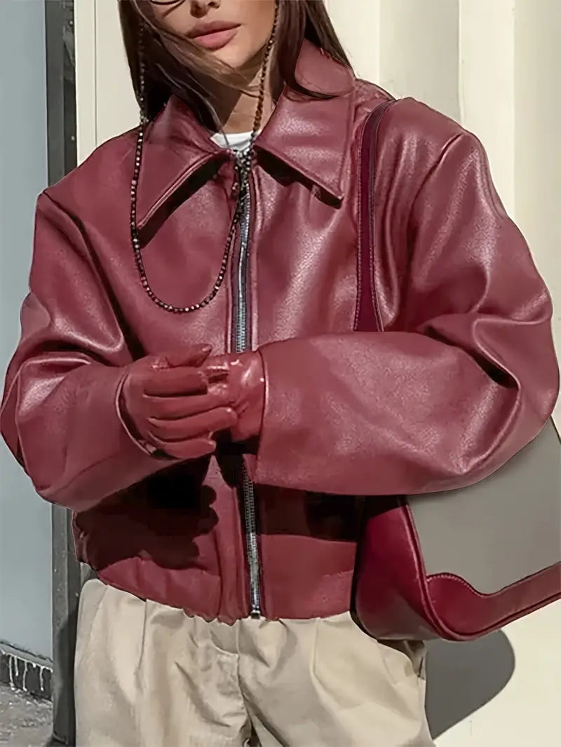 womens-bomber-jacket-with-coated-finish-and-point-collar-12