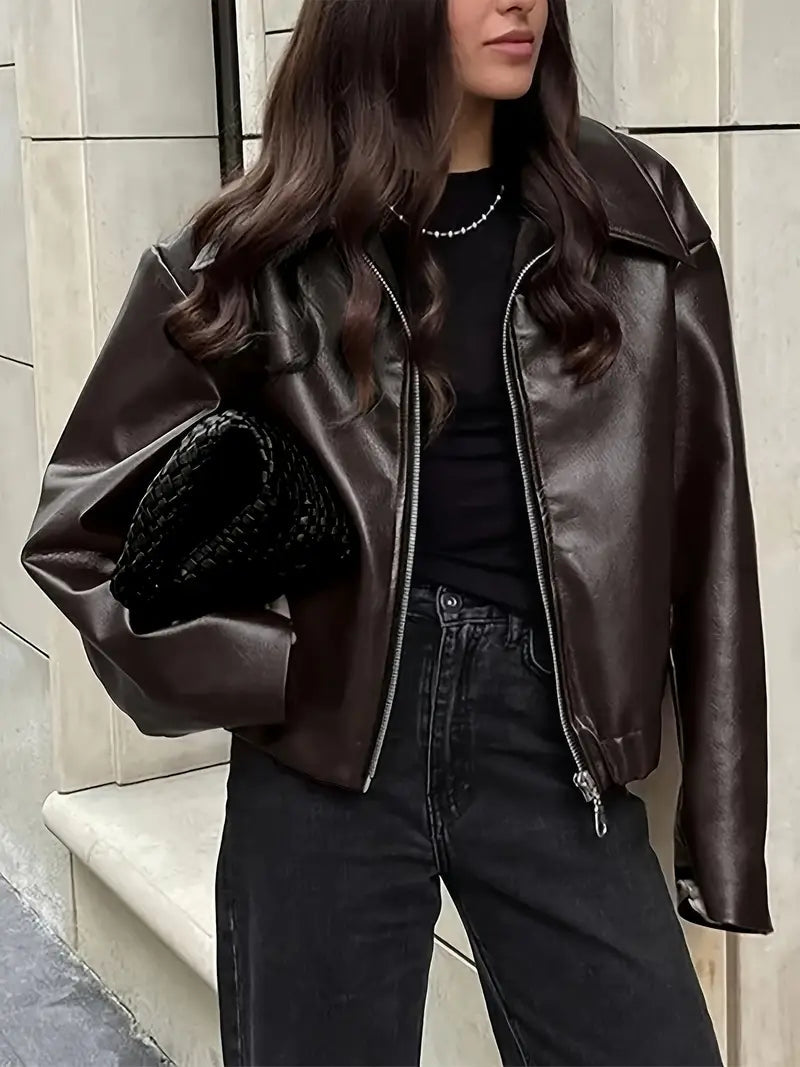 womens-bomber-jacket-with-coated-finish-and-point-collar-14