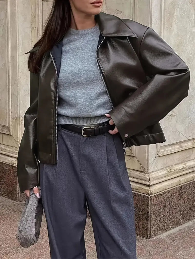 womens-bomber-jacket-with-coated-finish-and-point-collar-16