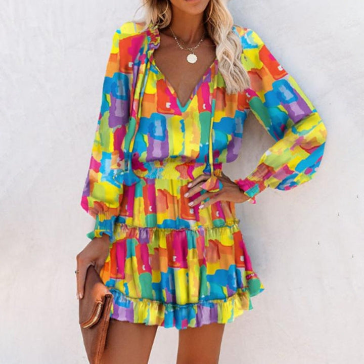 womens-woven-mini-dress-with-neck-ties-and-tiered-hem-8