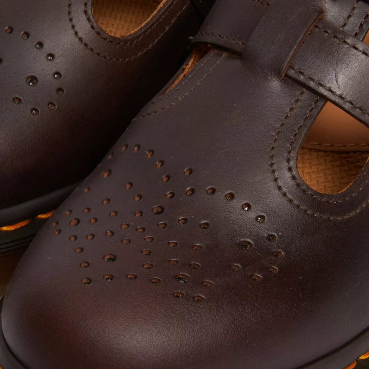 Black double buckle leather mary jane shoes with chunky sole