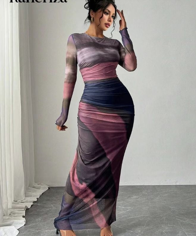womens-mesh-maxi-dress-with-long-sleeves-and-ruched-waist-7