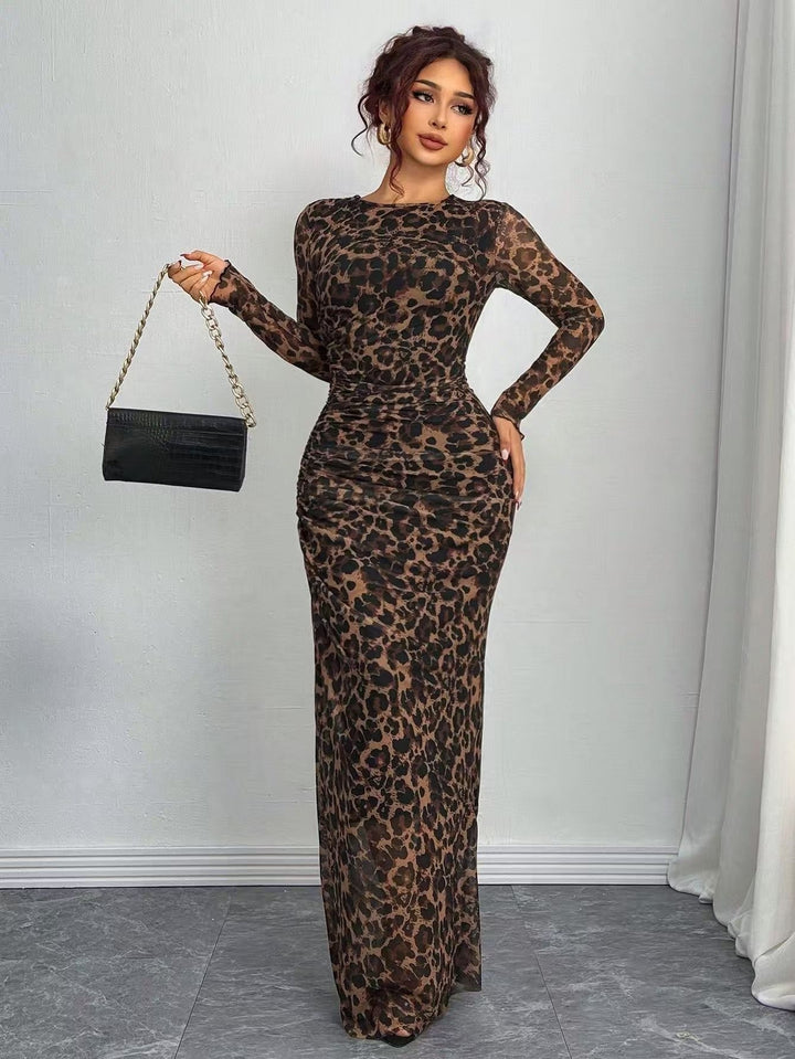 womens-mesh-maxi-dress-with-long-sleeves-and-ruched-waist-9