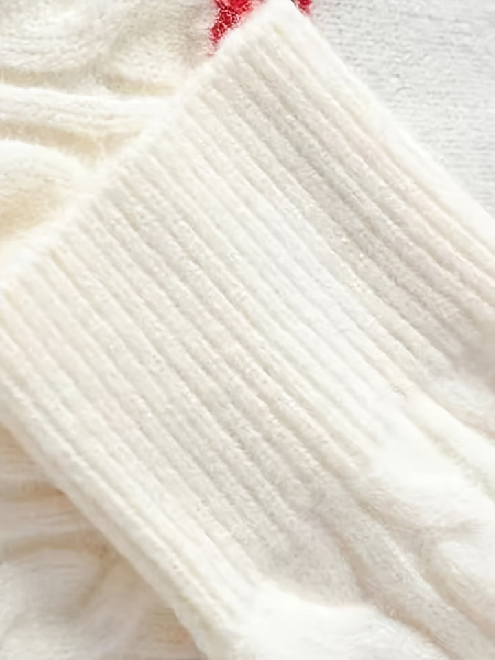 Sweter świąteczny męski z reniferami i warkoczowym splotem