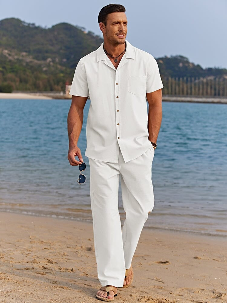 Camp Collar Shirt and Trousers Set – Beach Day Co-Ord