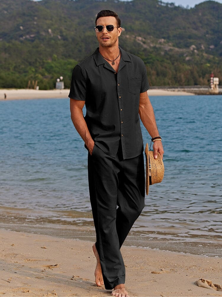 Camp Collar Shirt and Trousers Set – Beach Day Co-Ord