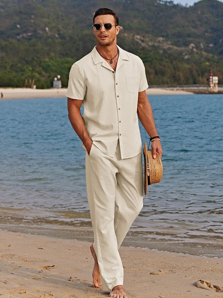 Camp Collar Shirt and Trousers Set – Beach Day Co-Ord